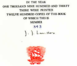 Lankes signature in ink - click to enlarge